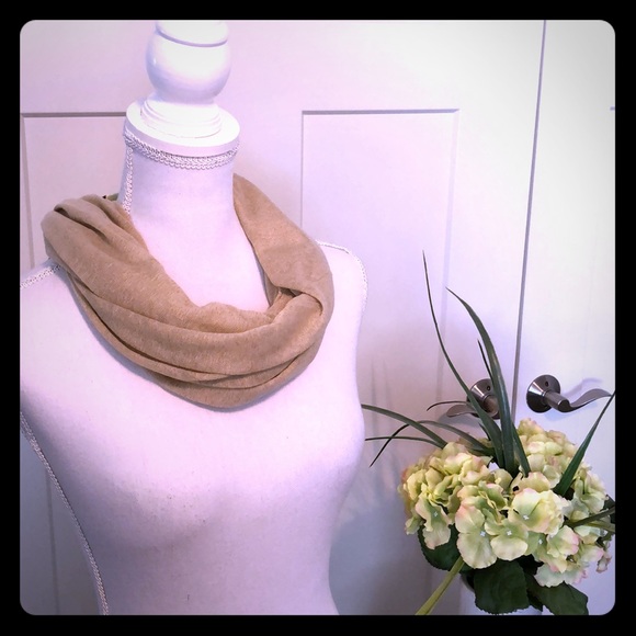 L.I.B. Accessories - L.I.B. Miami Memories Beige Infinity Scarf NWT!